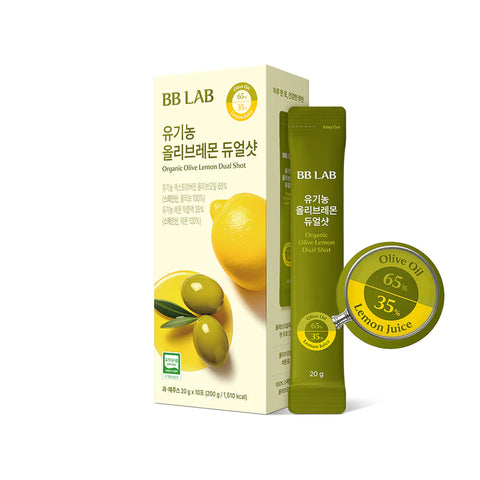 BB LAB Organic Olive Lemon Duo Shot 20g 10 sticks për detox dhe mirëqenie